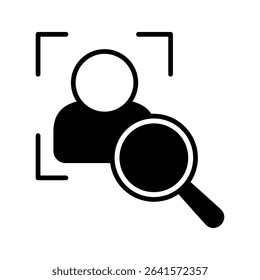 Face Detection glyph icon, use for machine learning, education, technology industry, UI, UX kit, app and web development, digital or print.