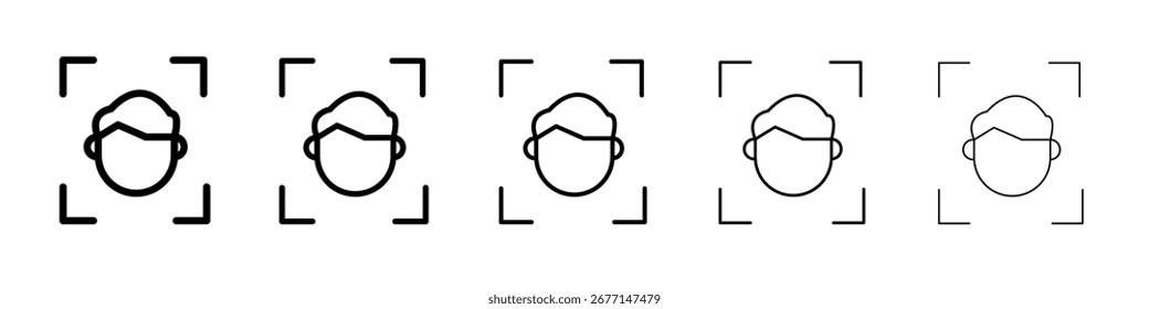 face detection icon black and white vector sign