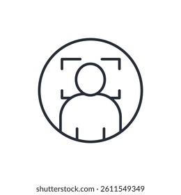 face detection icon collection .design style with background