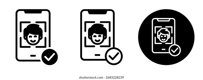 Glifo de la Colección del icono de la detección de la cara y Ilustración vectorial mezclada