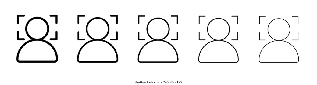 face detection icon flat illustration set logo