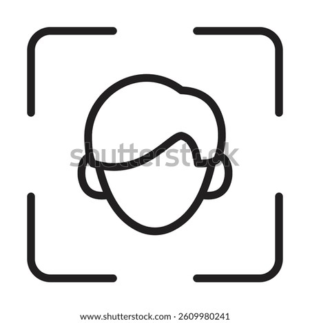 face detection icon Line Art Logo set