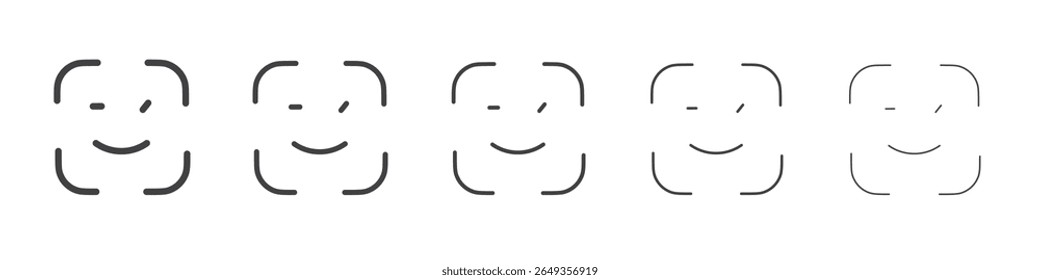face detection icon Line graphics illustration symbol