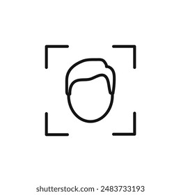 face detection icon outline collection in black