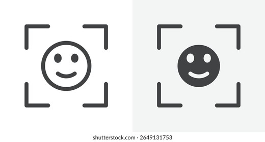 icono de detección de caras Signo de Vector de contorno