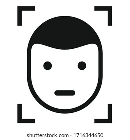 Face detection icon. Simple illustration of face detection vector icon for web design isolated on white background