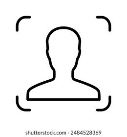 Face Detection Icon, Suitable for Technology and Security Themes