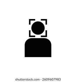 Face detection icon, symbolizing advanced security, recognition technology, and personalized experiences