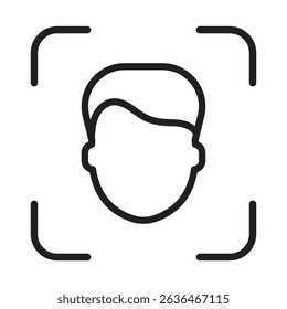 face detection icon Thin line illustration