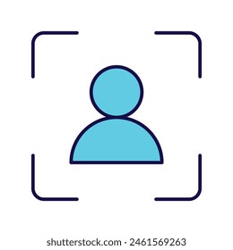 face detection icon with white background vector stock illustration