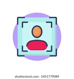 Face detection line icon. Focus, ID, scanner outline sign. Safety, access, recognition concept. Vector illustration symbol element for web design and apps