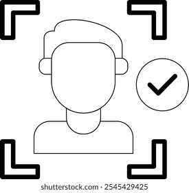 Face Detection Line Vector Icon Design