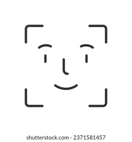 Face detection, linear icon. Line with editable stroke