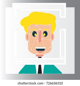 Face detection recognition of concept design with simple illustrator design - Face detection technology