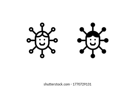 Icono de la tecnología de detección de caras, logotipo, vector