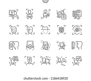 Face Detection Technology Well-crafted Pixel Perfect Vector Thin Line Icons 30 2x Grid For Web Graphics And Apps. Simple Minimal Pictogram