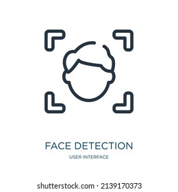 face detection thin line icon. face, eye linear icons from user interface concept isolated outline sign. Vector illustration symbol element for web design and apps.