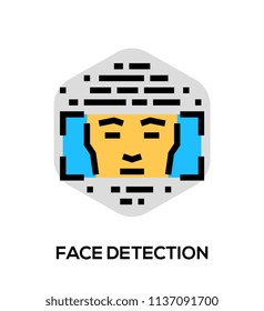 Face Detection Vector Flat Line Icon. Vector Concept For Web Graphics.