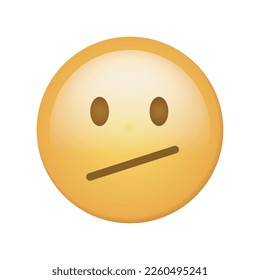 Face with Diagonal Mouth emoji isolated on white background. Emoticons symbol modern, simple, vector, printed on paper. icon for website design, mobile app, and UI. Vector Illustration