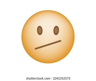 Face diagonal mouth social media emoji isolated on white background. Vector symbol for social media, websites and mobile app