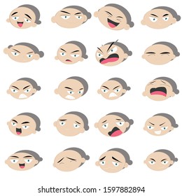 Face different facial expressions. Creative idea design. Flat vector illustration for template, brochure, web page or presentation.