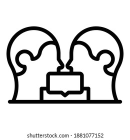 Face to face discussion icon. Outline face to face discussion vector icon for web design isolated on white background