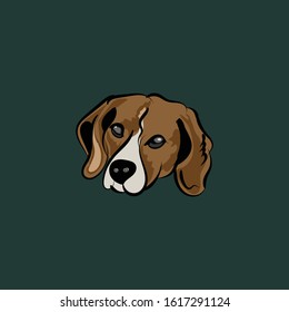 face dog cartoon vector illustration