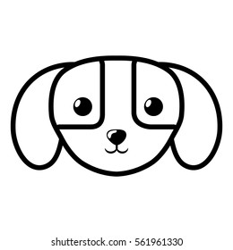 face dog domestic mammal outline vector illustration eps 10