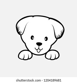 Face Dog Isolated White Background Sweet Stock Vector (Royalty Free ...