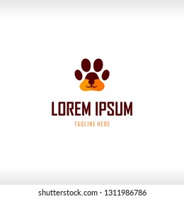 Face Dog Paw Pet Cute Animal Creative Business Modern Logo