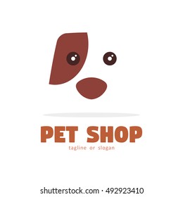 FACE DOG PET SHOP SIMPLE LOGO ICON SYMBOL TEMPLATE