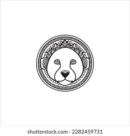 Face of dog vector line art for coloring book