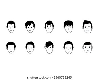 Face Doodle Design Element Set