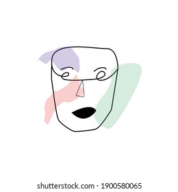 face drawing abstract online illustration