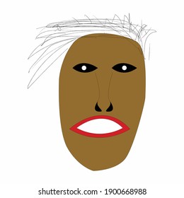 face drawing abstract pertinent illustration vector 