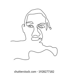 face drawing. continuous line drawing style