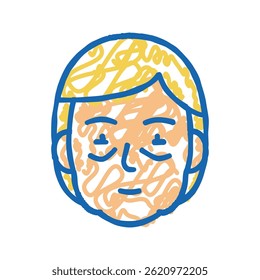 face edema problema de saúde ícone doodle esboçar vetor. face edema sinal de problema de saúde. símbolo isolado ilustração
