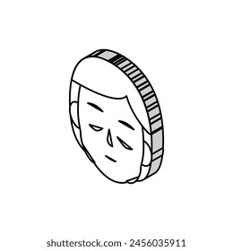 face edema health problem isometric icon vector. face edema health problem sign. isolated symbol illustration