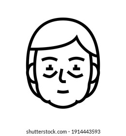 Face Edema Health Problem Line Icon Vector. Face Edema Health Problem Sign. Isolated Contour Symbol Black Illustration