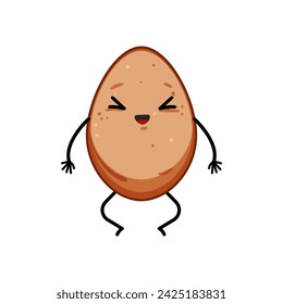 face egg character cartoon. funny fun, hedoodle fried, smile kid face egg character sign. isolated symbol vector illustration