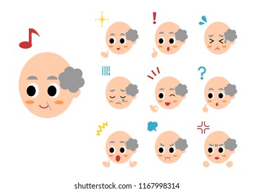 Face of elderly man