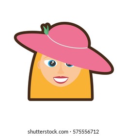 face elegant woman hat related icon, vector illustration image