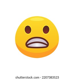 Face emoji flat icon design. Cartoon yellow emotion circle icon smiling, laughing and crying isolated vector illustration. Feeling expression