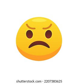 Enfrentar un icono plano de emoji para el diseño web. Círculo emocional amarillo caricatura llorando ilustración vectorial aislada. Expresión de sensación