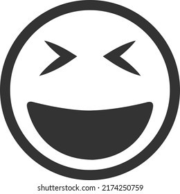 Face emoji icon, laughter face icon vector