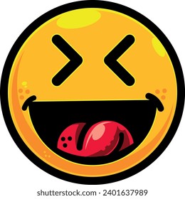 Icono Emoji facial Icono Icono Icono Icono Icono Ilustración vector amarillo