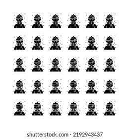 Face Emoji Vector Icon in Black Style