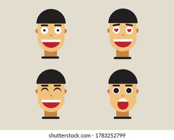 Face emoji vector illustration design