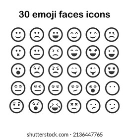 Face emojis icon simple round set