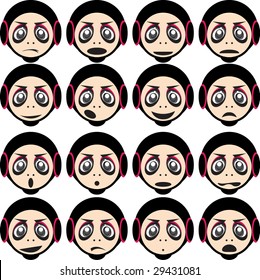 Face emotes in vector